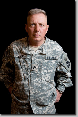 One time I was going to do a funeral detail, and I was in my dress uniform and I was taking the T--the red line--I was going to South Station. I'm wearing my dress uniform and I've got all my decorations on. And one man said to me "I don't think we should be in Iraq." And everyone on the train looked at me. And I looked at that man and I said to him, "I don't recall seeing you there." So you get a mixed reaction. Some people are supportive, some are not. It's their right... ...I don't make foreign policy. I go where I'm sent and do the best job I can.