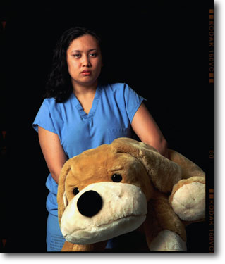 <em>Michelle had been in Medical School two weeks when she became one of the first OCME volunteers. She worked obsessively in the morgues throughout her entire first semester.<br/>
The window in Michelle's dorm room faces the 30th street complex. Rather than subject herself to the view of the morgues from her bed, Michelle slept with Patrick on her floor.</em>
<br/><br/>
Patrick was the only 'person' I could stand. I would sit in my room, scratching Patrick under the ears.... I'm allergic to real animals...
<br/><br/>
Being strong has always been the way friends and family describe me. I don't know about that anymore. 
<br/><br/>
I wonder sometimes if what I'm going through now is worth it -- particularly since I was expendable.
