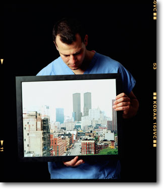 My great aunt Sylvia was like my grandmother. She lived in this apartment on the Lower East Side my whole life. I've visited there since I was little...She worked on the 80th floor of one of the twin towers. We'd go out on the balcony and count the floors. So, growing up, I always associated her with this view. Then she passed away my senior year of college. I graduated and went to live there...
<br/><br/>
On Sept 11 I went back home and was afraid to go out on the balcony. I'm so glad I have that picture of what I saw 27 years....
