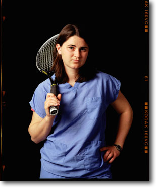 <em>Denitza lived in Bulgaria until age 11, where she started playing tennis.</em>
<br/><br/>
I'd signed up for a tennis tournament in Central Park a month before 9-11. It was held the following Saturday and I decided to play. It felt good to get away from the posters, the smell, people crying. All I had to worry about was someone's backhand.
<br/><br/>
In some ways, [working in the morgue] is like tennis. You practice six hours a day, six days a week and you don't ask 'why am I doing this?' You just do it.
