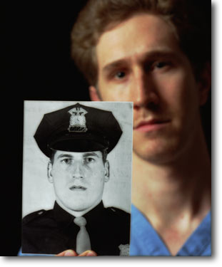 The truth of the matter is, I kind of knew walking in that medicine is inherently a losing battle. You know that the best physicians in the world eventually lose 100% of their patients. <br/><br/> 
 
My godfather Gus was one of the major people involved in the 9/11 forensic investigations...Around December he went to a physician because he was feeling sick and...he was diagnosed with late stage lung cancer...and he just became really sick rather quickly and passed away very early in May -- right as medical school was ending for me.<br/><br/> 
  
The [photo] is of him when he was much younger...when he was I think a rookie...I think I like that picture most just because it reminds me of -- I'm sure he was about the same age that I am now.